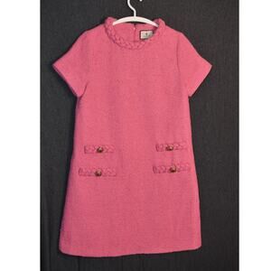 Tuckernuck Women's Small Tweed Jackie Dress Hot Pink